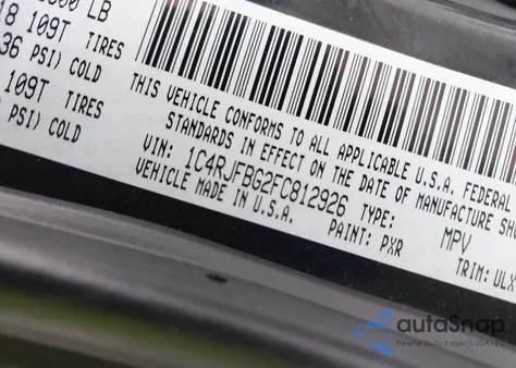 2015 Jeep Grand Cherokee Limited z USA, uszkodzony, nr VIN 1C4RJFBG2FC812926